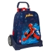 Skoleryggsekk med Hjul Spider-Man Neon Marineblå 33 x 42 x 14 cm