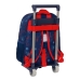 Mochila Escolar con Ruedas Spider-Man Neon Azul marino 27 x 33 x 10 cm