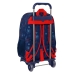 School Rucksack with Wheels Spider-Man Neon Navy Blue 33 x 42 x 14 cm