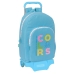 Mochila Escolar con Ruedas Benetton Spring Azul cielo 30 x 46 x 14 cm