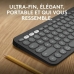 Teclado Bluetooth con Soporte para Tablet Logitech K380 Francés Gris Grafito Gris oscuro AZERTY