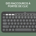 Teclado Bluetooth con Soporte para Tablet Logitech K380 Francés Gris Grafito Gris oscuro AZERTY