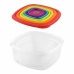 Set Lunchboxen Privilege Multicolour Stapelbaar Vierkant 7 Onderdelen (12 Stuks)