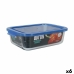 Lancheira Retangular com Tampa Quttin Azul Retangular 23 x 17,5 x 7 cm (6 Unidades)