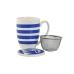Filtertasse für Teeaufgüsse Home ESPRIT Blau Rot Edelstahl Porzellan 380 ml (4 Stück)