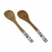 Conjunto de Utensílios para Cozinha Versa Flores Campo Bambu Porcelana Madeira de mangueira