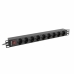 Forgrener - 9 Kontakter med Svitsj Lanberg PDU-09F-0300-BK (3 m)