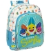 Mochila Escolar Baby Shark Surfing Azul Branco 26 x 34 x 11 cm