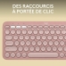 Tastatură Bluetooth cu Suport pentru Tabletă Logitech K380 Franceză Roz AZERTY