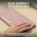 Bluetooth klávesnica s držiakom na tablet Logitech K380 Francúzština Ružová AZERTY