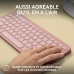 Bluetooth-tangentbord med tabletthållare Logitech K380 Franska Rosa AZERTY