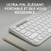 Bluetooth Klaviatuur, millel on Tahvelarvuti Tugi Logitech K380 Prantsuse Valge AZERTY