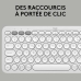 Tastatură Bluetooth cu Suport pentru Tabletă Logitech K380 Franceză Alb AZERTY