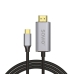 Adaptér USB C na HDMI Savio CL-171 Striebristý 2 m