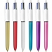 Ensemble de Stylos Bic Shine Silver Blanc Multicouleur (12 Pièces)