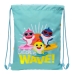 Bolsa Mochila con Cuerdas Baby Shark Surfing Azul Blanco 26 x 34 x 1 cm