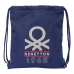 Rucksacktasche mit Bändern Benetton Varsity Grau Marineblau 35 x 40 x 1 cm