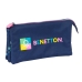 Portatodo Triple Benetton Cool Azul marino 22 x 12 x 3 cm