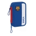 Creion dublu F.C. Barcelona Albastru Castaniu 12.5 x 19.5 x 4 cm (28 Piese)