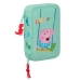 Dobbelt pennal Peppa Pig George Mint 12.5 x 19.5 x 4 cm (28 Deler)