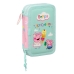 Dubbele etui Peppa Pig Ice cream Roze Munt 12.5 x 19.5 x 4 cm (28 Onderdelen)