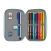 Dubbele etui Glow Lab Cisnes Blauw 12.5 x 19.5 x 4 cm (28 Onderdelen)