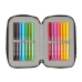 Dubbele etui Paul Frank Join the fun Zwart 12.5 x 19.5 x 4 cm (28 Onderdelen)