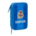 Dubbele etui R. C. Deportivo de La Coruña Blauw 12.5 x 19.5 x 4 cm (28 Onderdelen)