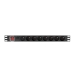 Shuko 19” Multikontakt med 8 Stikkontakter og bryter Lanberg PDU-08E-0200-BK (2 m)