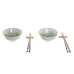 Sushi-set DKD Home Decor 30 x 21 x 7 cm Groen Hemelsblauw Keramiek Orientaals (6 Onderdelen)