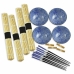 Set za sushi DKD Home Decor 14,5 x 14,5 x 31 cm Crna Plava Gres Keramika Orijentalno (16 Dijelovi)