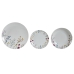 Set Nádobí DKD Home Decor Vícebarevný Porcelán Cvijeće 27 x 27 x 3 cm 18 Kusy (18 pcs)