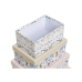 Set van opstapelbare opbergboxen DKD Home Decor dieren Blommor Karton (43,5 x 33,5 x 15,5 cm)