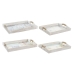 Set pladnjeva DKD Home Decor Pisana Drvo MDF 40 x 30 x 6 cm (2 kom.) (12 kom.)