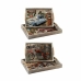 Set pladnjeva DKD Home Decor Pisana Drvo MDF 40 x 30 x 6 cm (2 kom.)