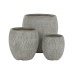 Set de pots de fleurs Home ESPRIT Gris Fibre de Verre Magnésium 55 x 55 x 55,5 cm (3 Unités)