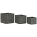 Set de Maceteros Home ESPRIT Gris oscuro Fibra de Vidrio Magnesio 44,5 x 44,5 x 43 cm (3 Unidades)