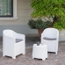 Conjunto de Mesa com 2 Poltronas IPAE Progarden Luna sluc06bg Branco Jardim (3 Peças)