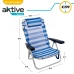 Strand szék Aktive Összecsukható Párna Fehér Kék 48 x 84 x 46 cm (2 egység)