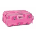 Tredobbelt bæretaske Minnie Mouse Pink 21,5 x 10 x 8 cm