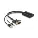 HDMI til VGA med lydadapter DELOCK 64172 Sort 25 cm