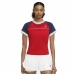 Lühikeste varrukatega T-särk, naiste Nike Tennis Sinine Punane
