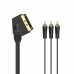 Kabel 3 x RCA till SCART (Europakontakt) Hama 00205156 1,5 m Svart RCA