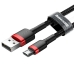 Cabo USB para micro USB Baseus Cafule Preto Vermelho 2 m