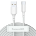 USB A til USB C Kabel Baseus TZCATZJ-02 Hvit 1,5 m (2 enheter)