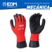 Gants de travail EDM Tactile Nitrile Industriels Rouge Lycra