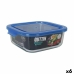 Vierkante Lunchtrommel met Deksel Quttin Blauw 1,1 L (6 Stuks)