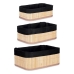 Organizers Set Zwart Natuurlijk Bamboe 31 x 12 x 21 cm (4 Stuks)