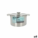 Pot met Glazen Deksel Quttin Hermes Staal 5,5 L (4 Stuks)