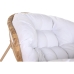 Fauteuil à Bascule Home ESPRIT Blanc Marron Acier 108 x 108 x 80 cm